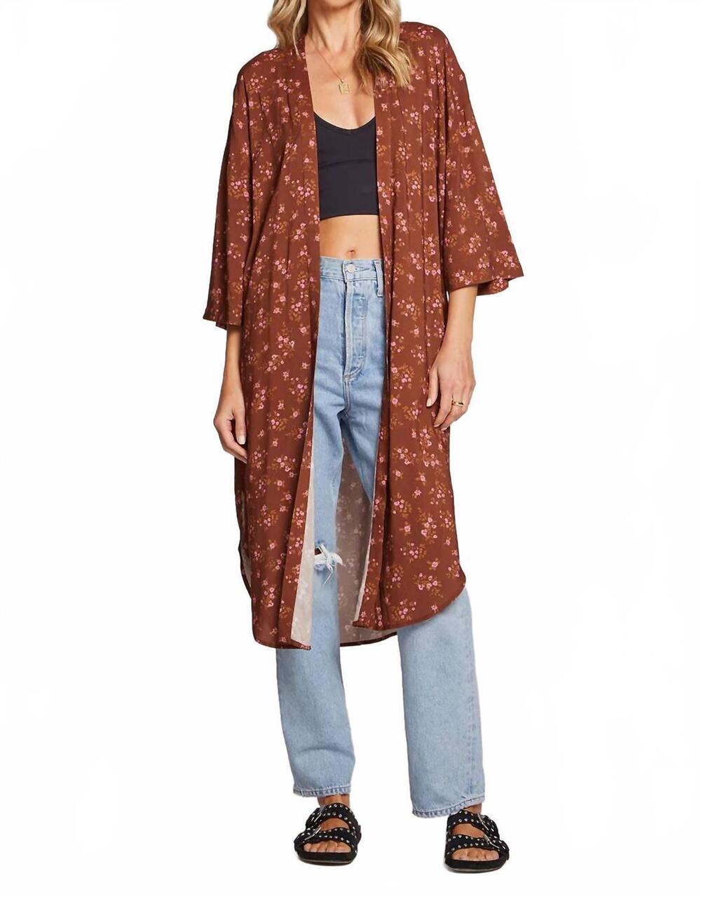 NEW SALTWATER LUXE banks kimono in warm brown